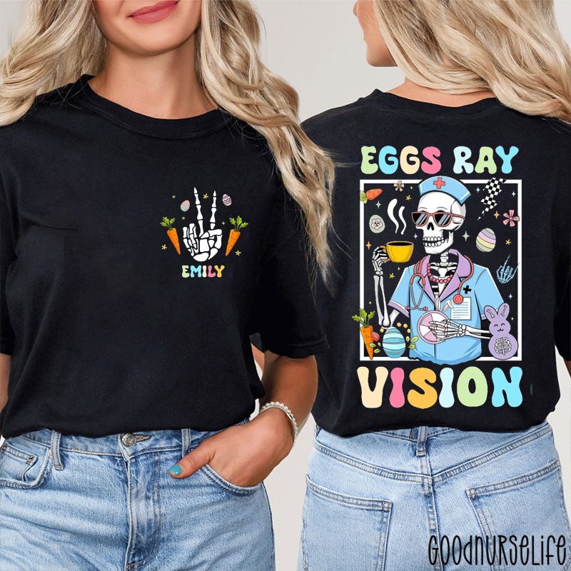 Personalized Easter Eggs Ray Vision Two Sided T-Shirt