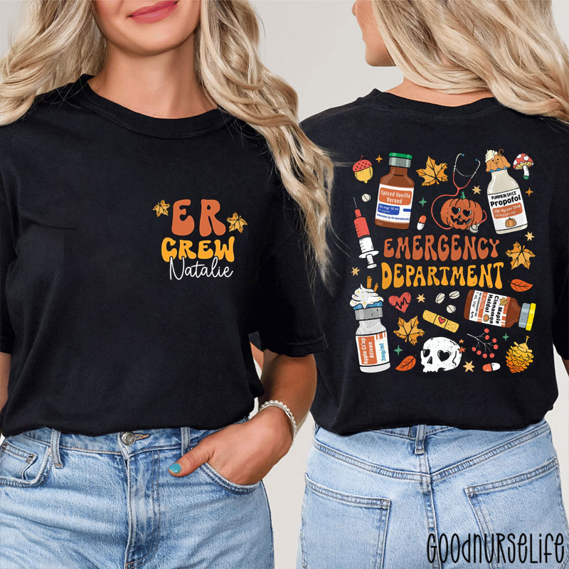 Personalized In My Autumn ER Era Nurse Two Sided T-Shirt