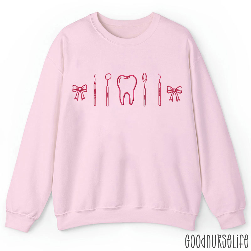 Pink Tooth And Dental Tools Sweatshirt