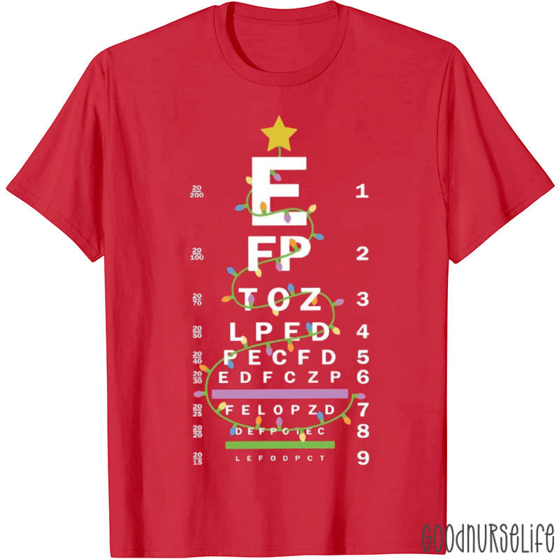 Optician Christmas Tree Nurse T-shirt