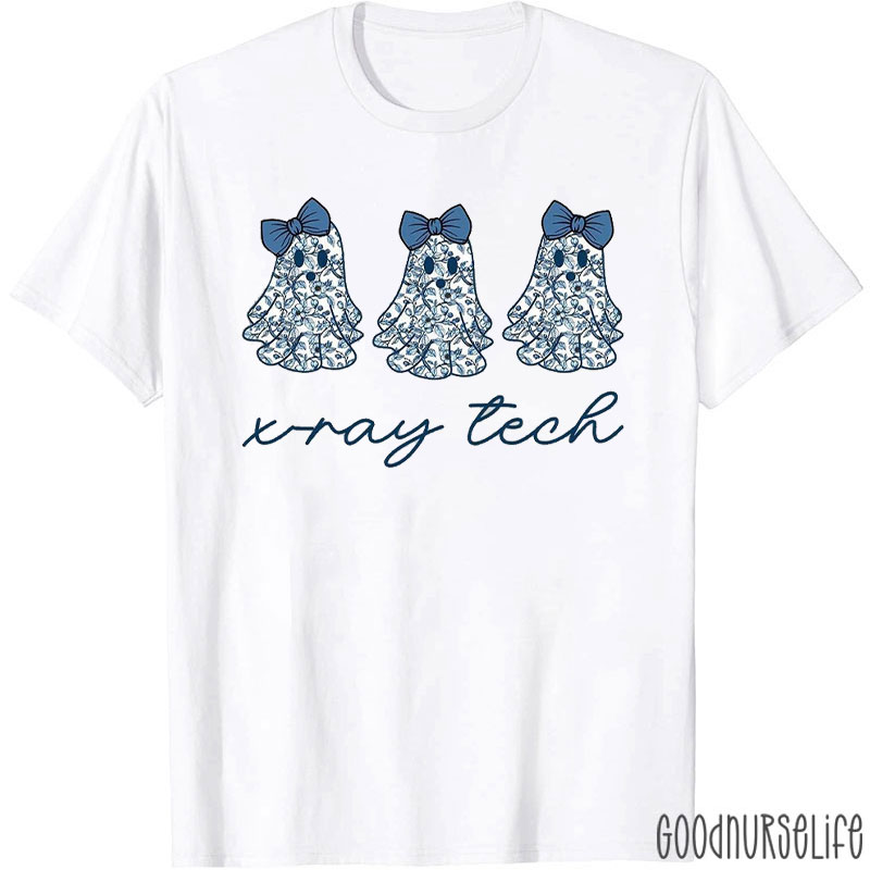 Personalized  Halloween Tech Floral Ghosts Nurse T-Shirt