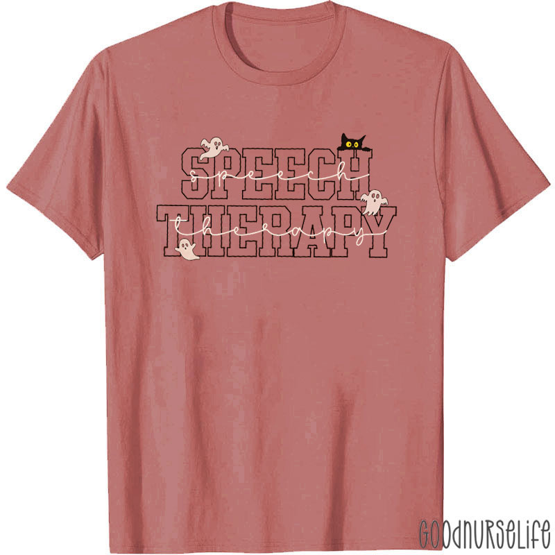 Speech Therapy With The Cute Black Cat T-Shirt