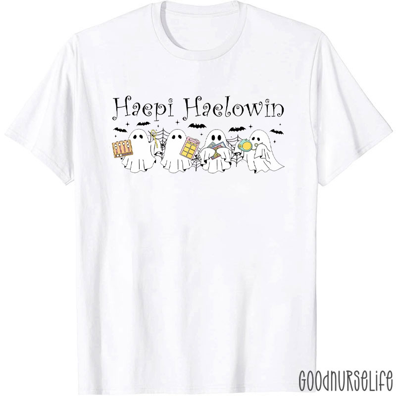 SLP Happy Halloween Ghosts Nurse T-Shirt