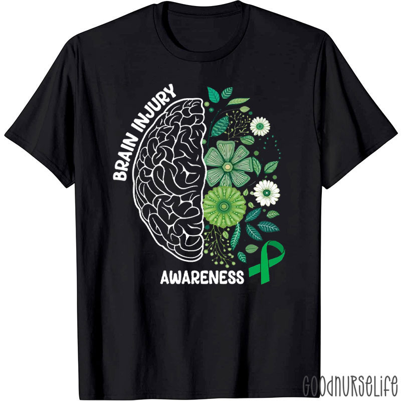 Green Ribbon Traumatic Brain Injury Awareness T-shirt