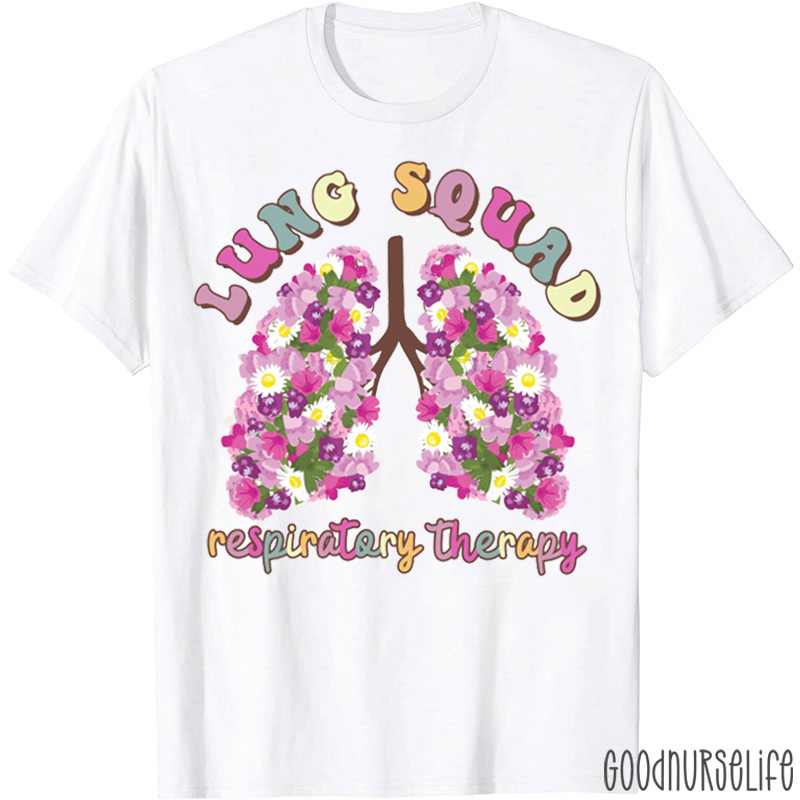 Floral Lung Squad Respiratory Therapy T-shirt
