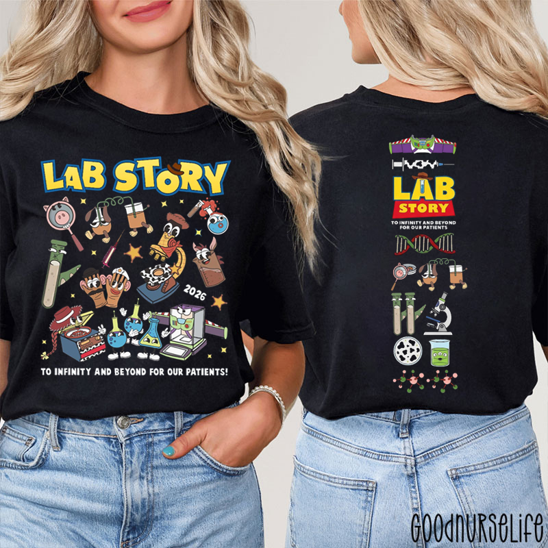 Lab Week Group Team To Infinity And Beyond For Our Patients Two Sided T-Shirt