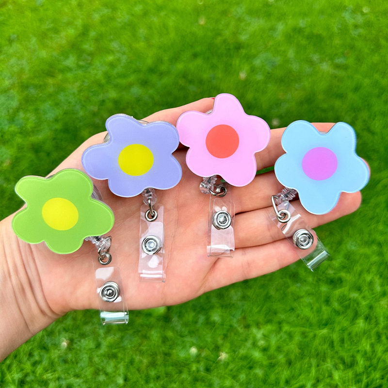 Cute Flower Nurse Badge Reel