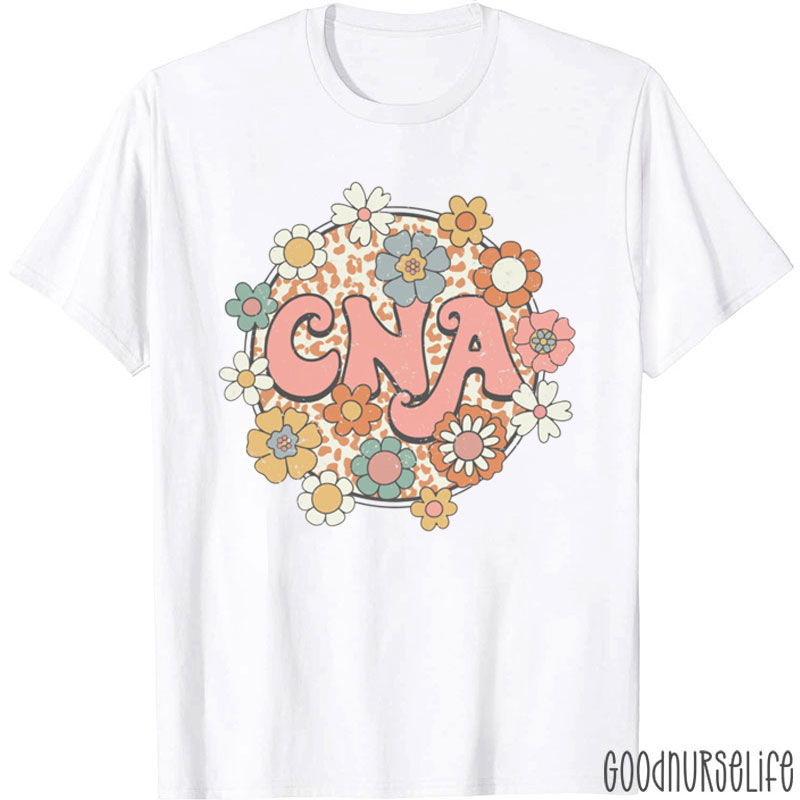 CNA Certified Nursing Floral Nurse T-Shirt