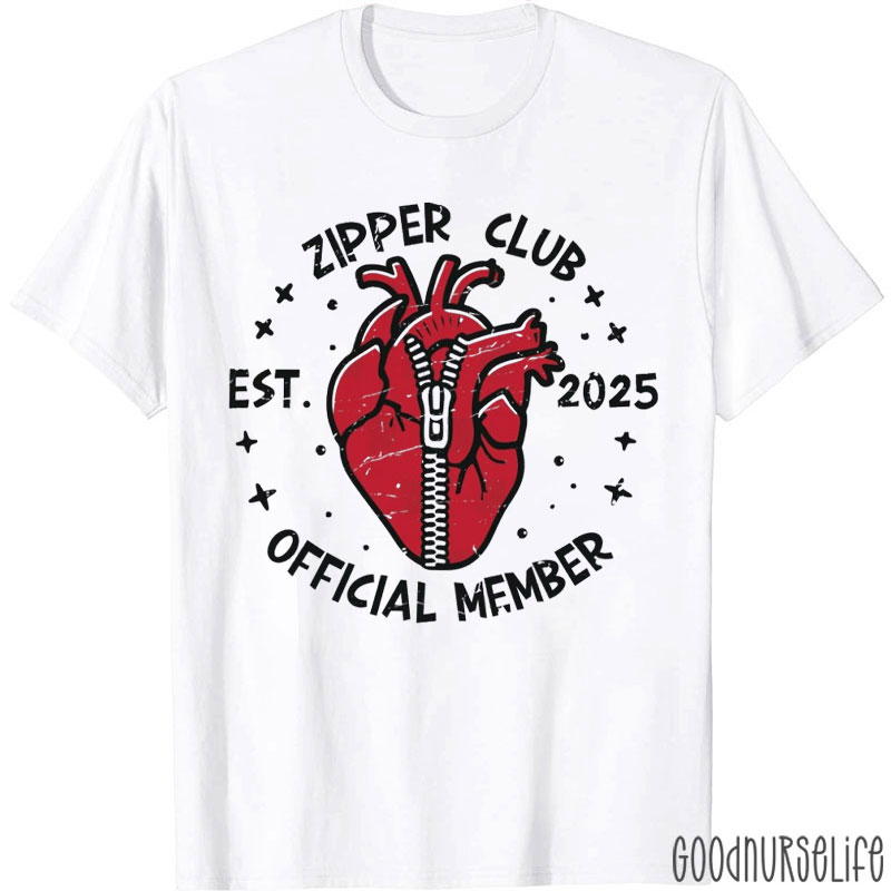 Zipper Club Official Member Heart Surgery Nurse T-Shirt