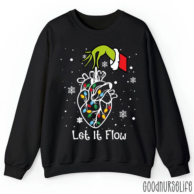 Cardiac Christmas Let It Flow Heart Sweatshirt