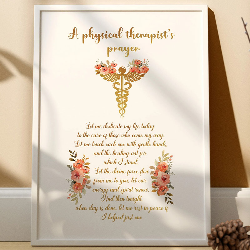 Physical Therapist Prayer Physical Therapy Gift Nurse Wall Art