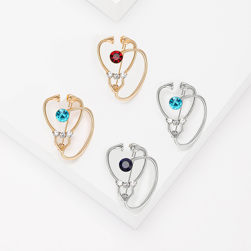 Diamond Stethoscope Nurse Pin