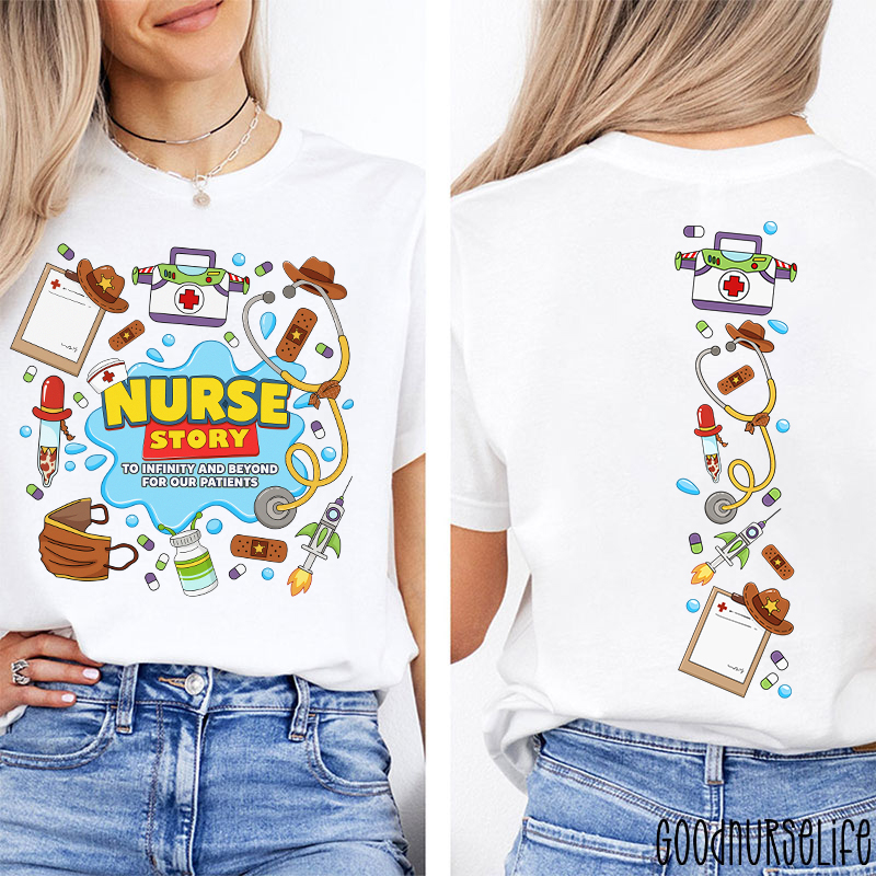 Nurse Story Medical Equipment Lab Week Two Sided T-Shirt