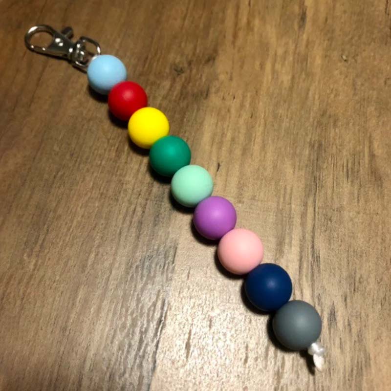 Colorful Rainbow Nurse Beaded Keychain