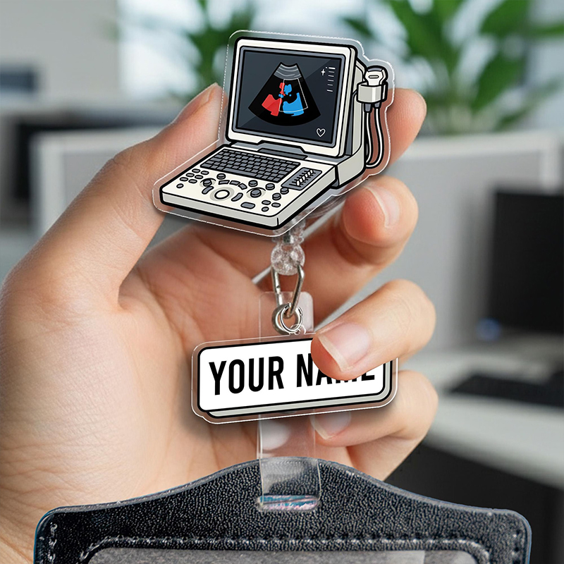 Personalized Name Ultrasound Sonographer Badge Reel