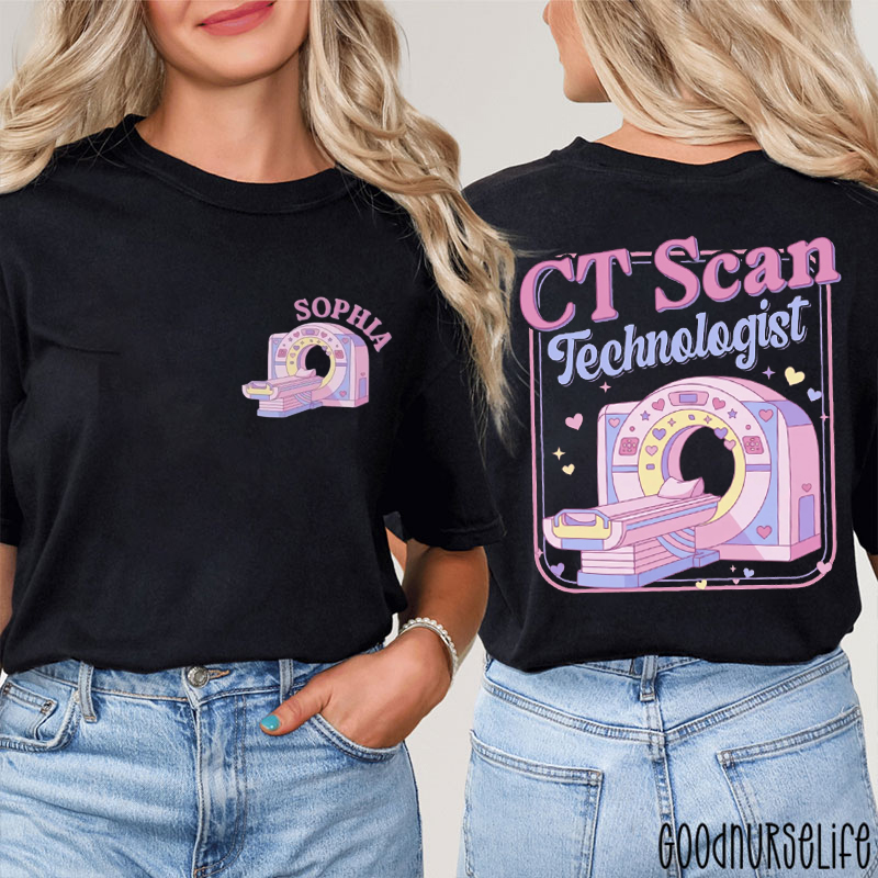 Personalized Name Computer Tomography Valentine Two Sided T-Shirt