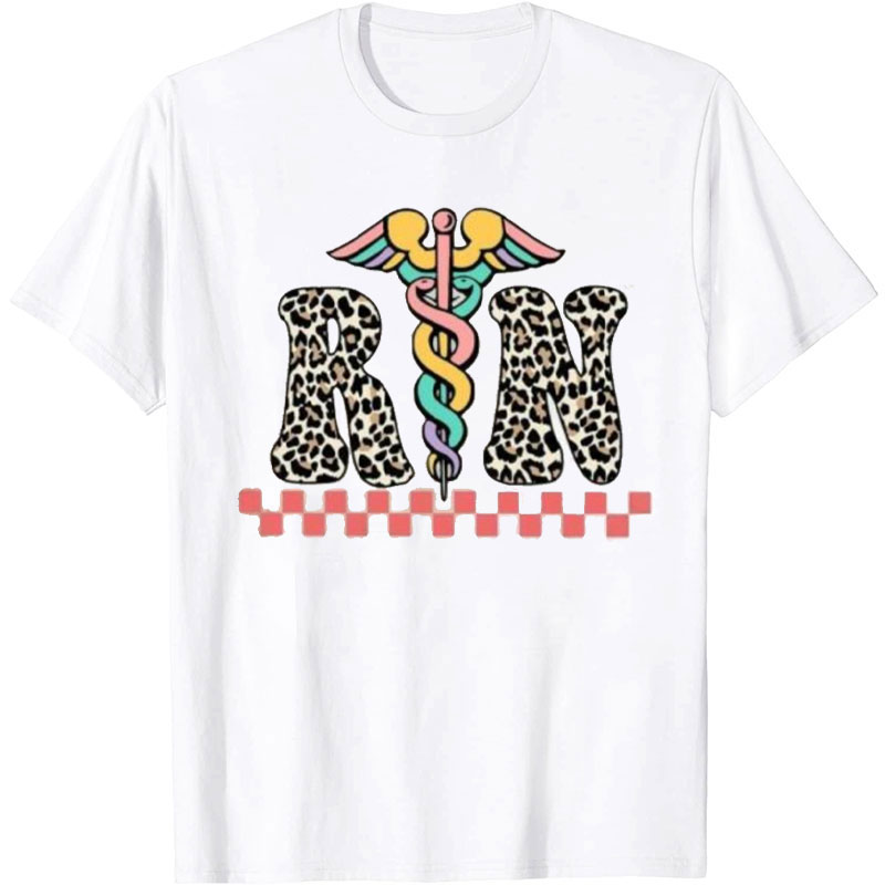 Personalized Leopard Print Nurse T-Shirt