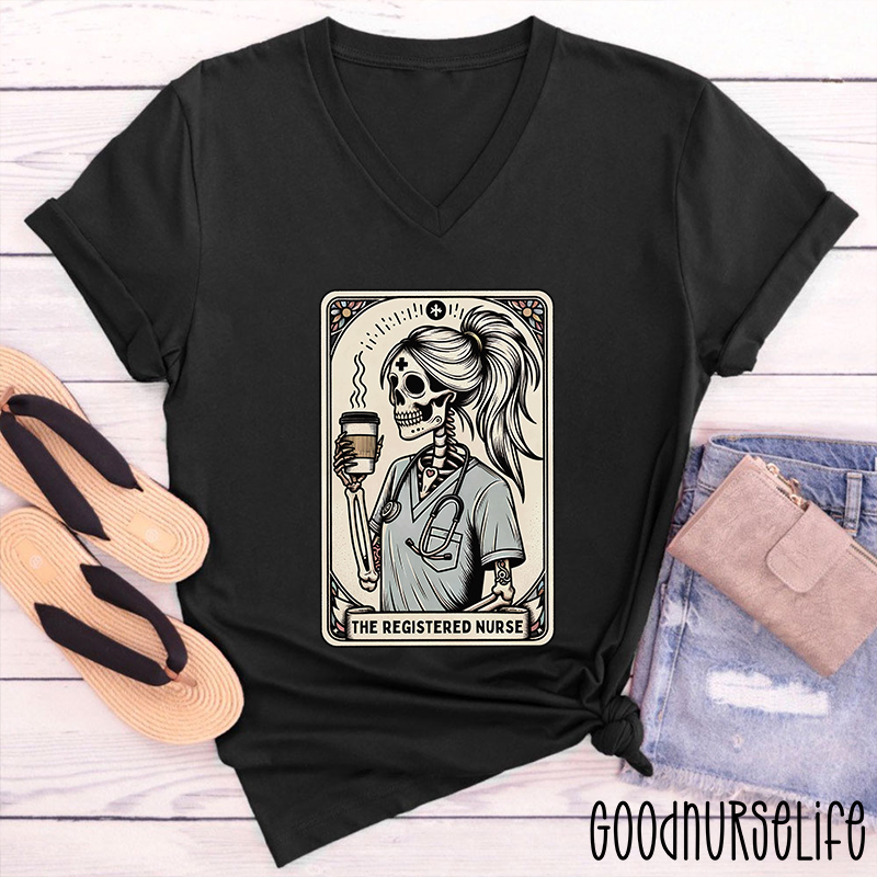 The Registered Nurse Female V-Neck T-Shirt