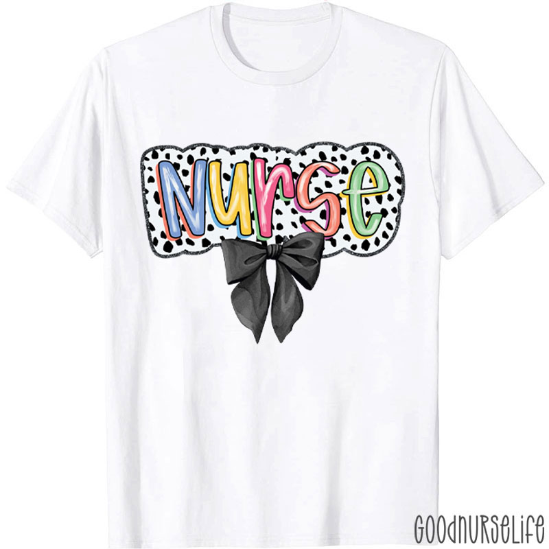 Nurse Dalmatian Dots Coquette Nurse T-Shirt