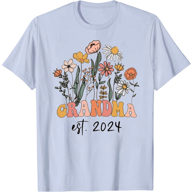 Personalized Wildflower Grandma Est T-Shirt