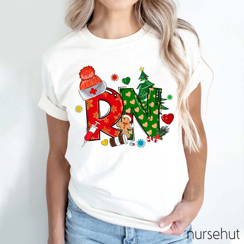 Personalized Christmas Element Nurse T-Shirt