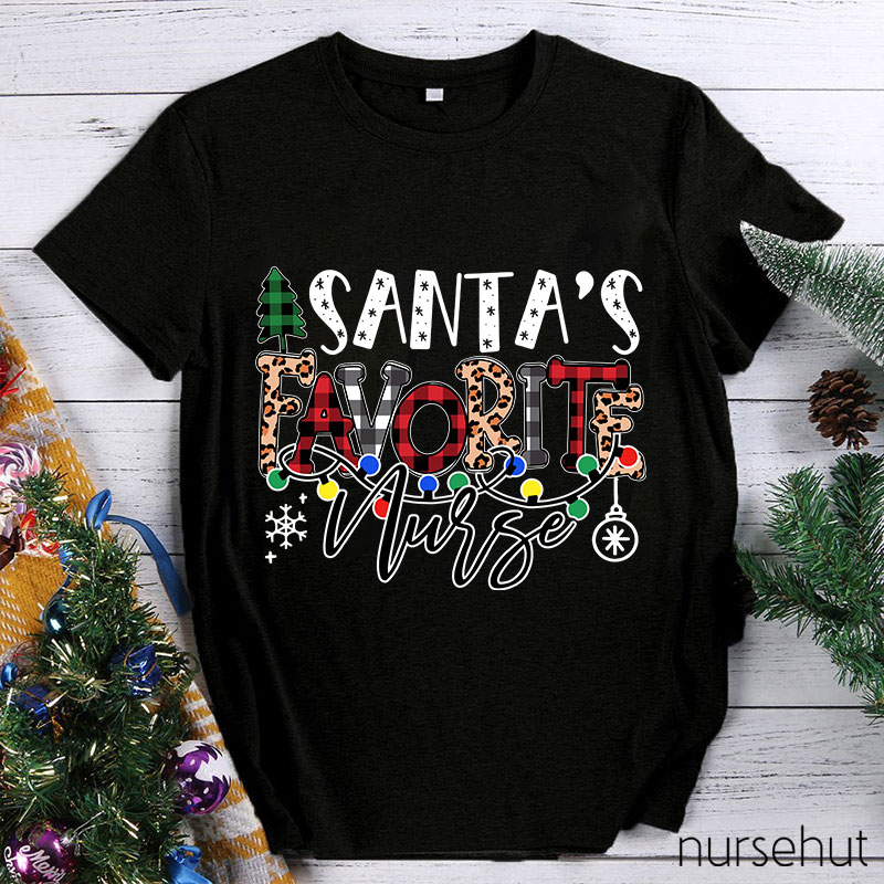 HO HO HO Santa's Favorite Nurse T-Shirt