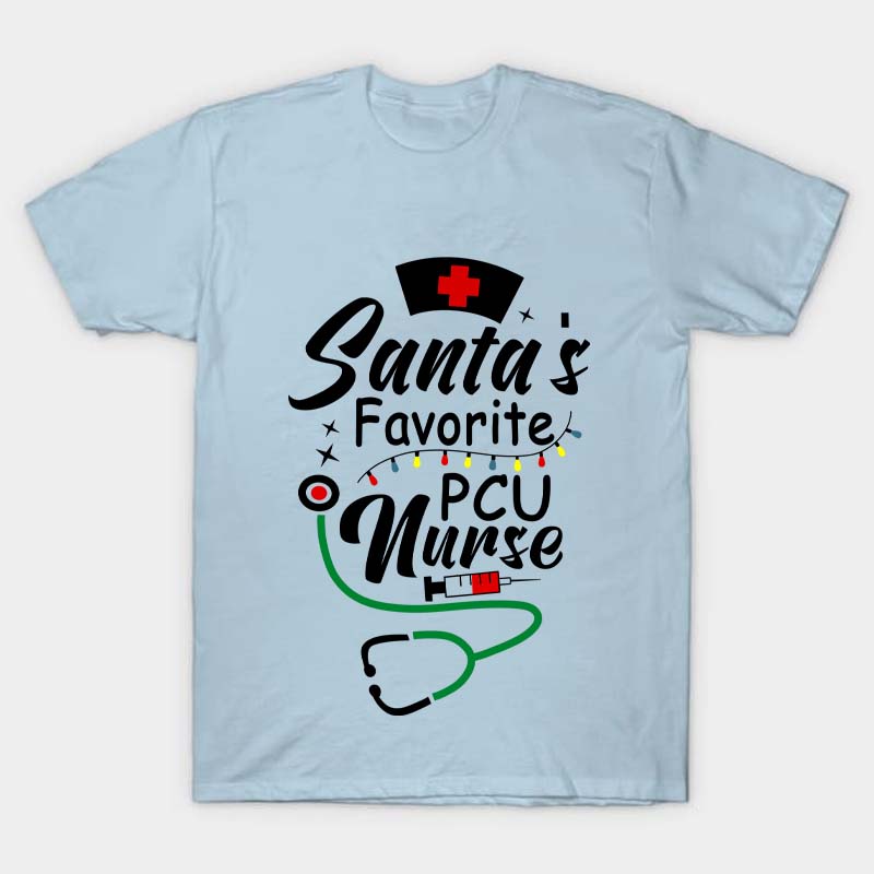 Personalized Santa's Favorite Nurse T-Shirt