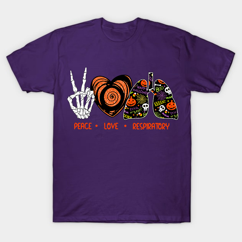 Peace Love Respiratory Nurse T-Shirt