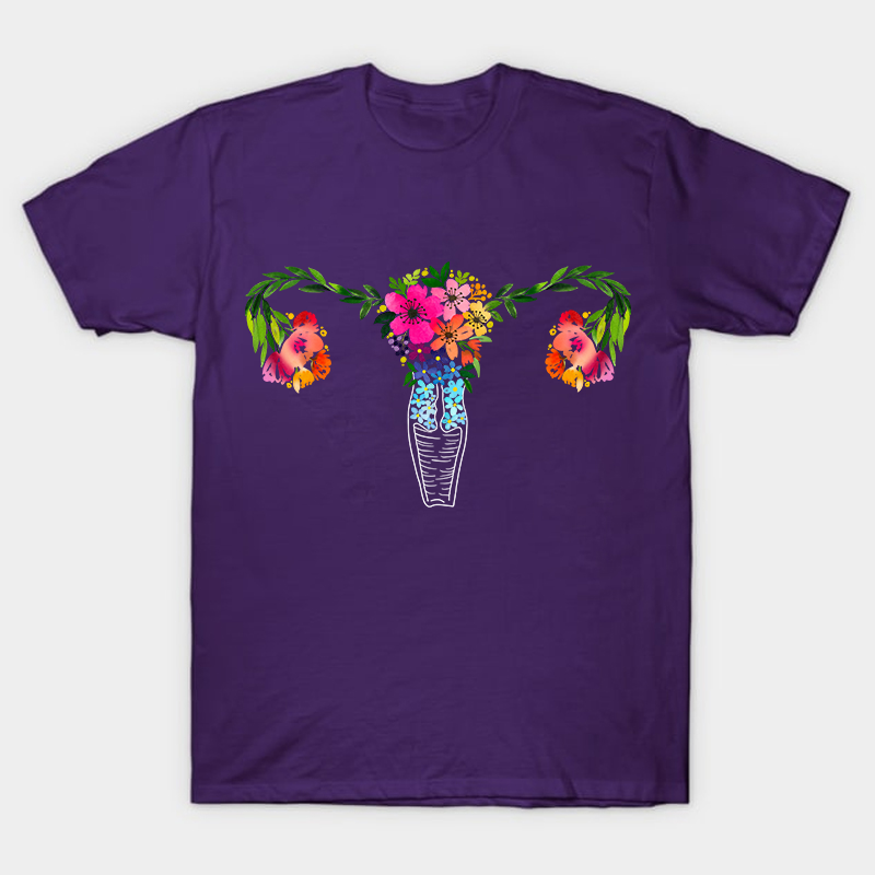 Uterus Flowers Bloom Nurse T-Shirt