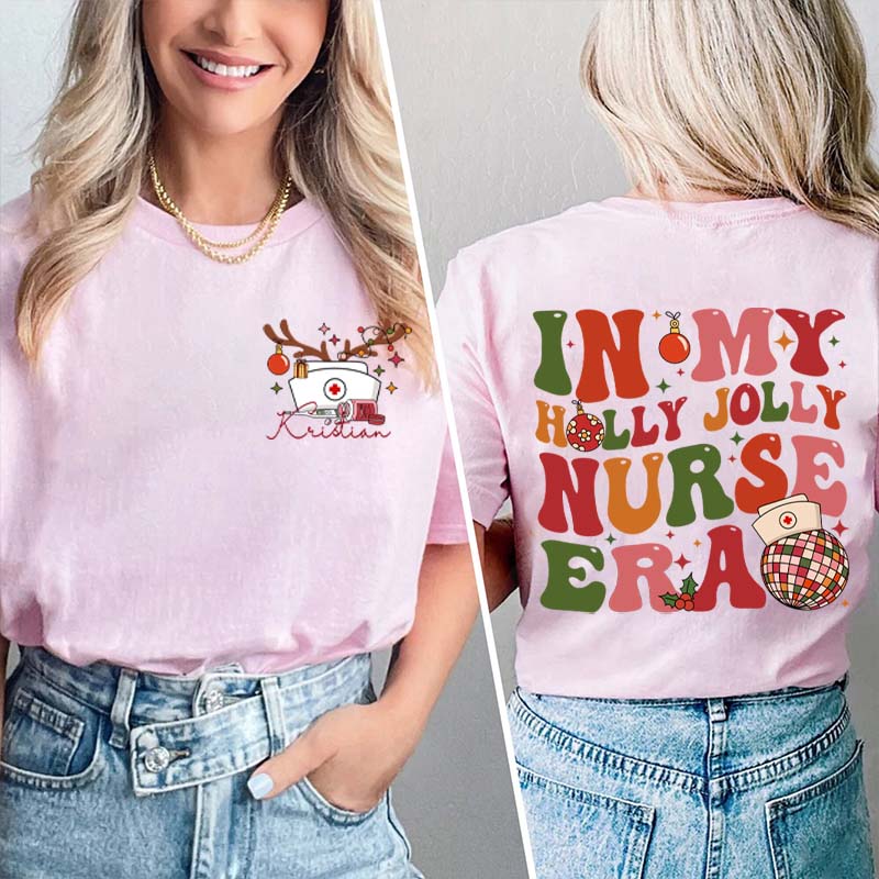 Personalized In My Merry And Bright  Era Nurse Two Sided T-Shirt
