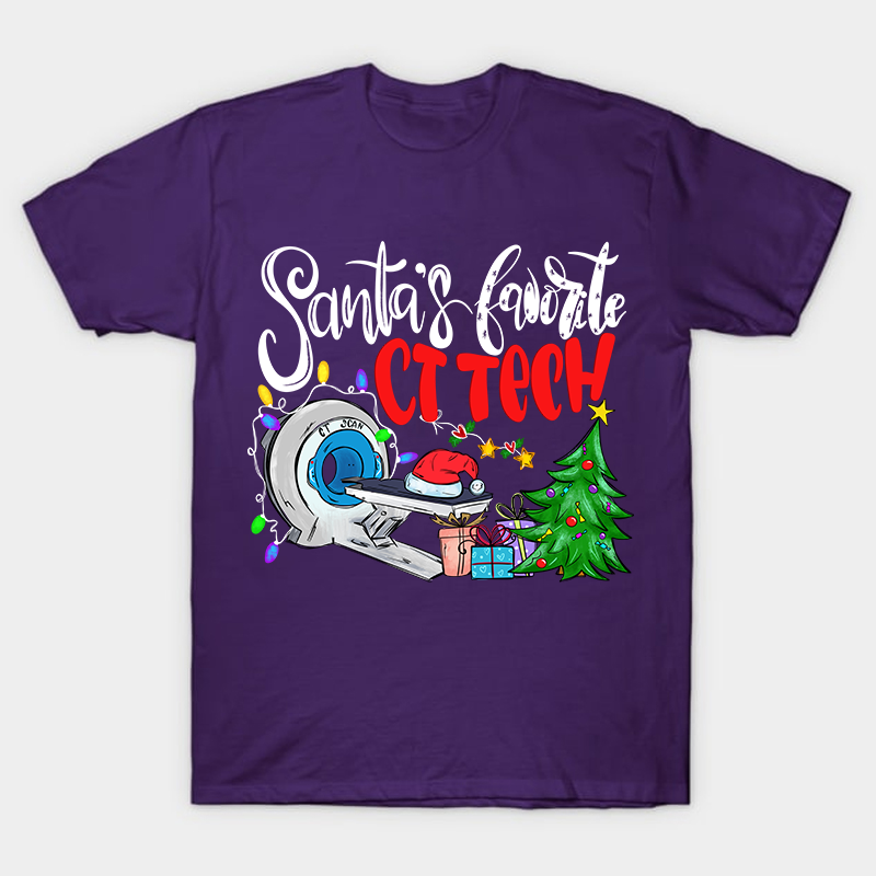 Santa's Favorite Ct Tech Nurse T-Shirt