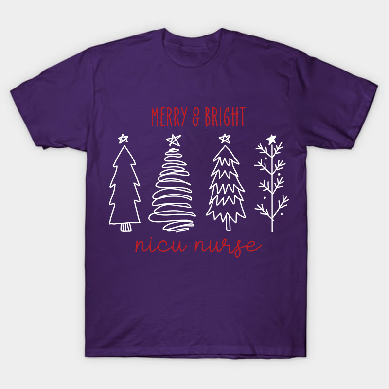 Merry And Bright Nicu Nurse T-Shirt