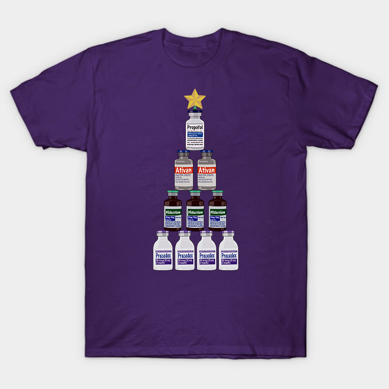 Medicine Bottle Christmas Tree Nurse T-Shirt