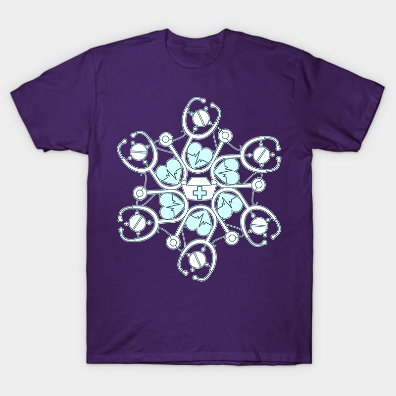 Stethoscope Snowflake Nurse T-Shirt