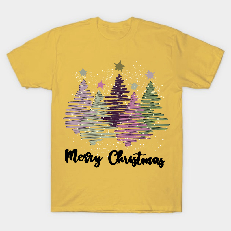 Merry Christmas Colorful Trees Nurse T-Shirt