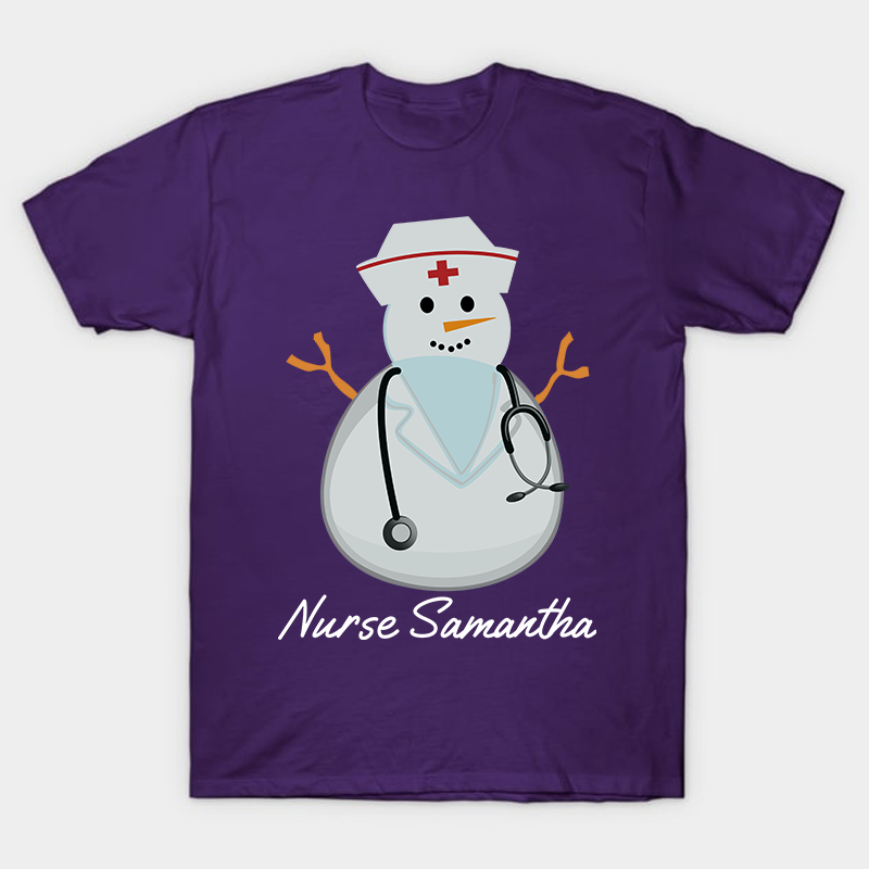 Personalized Snowman Nurse T-Shirt