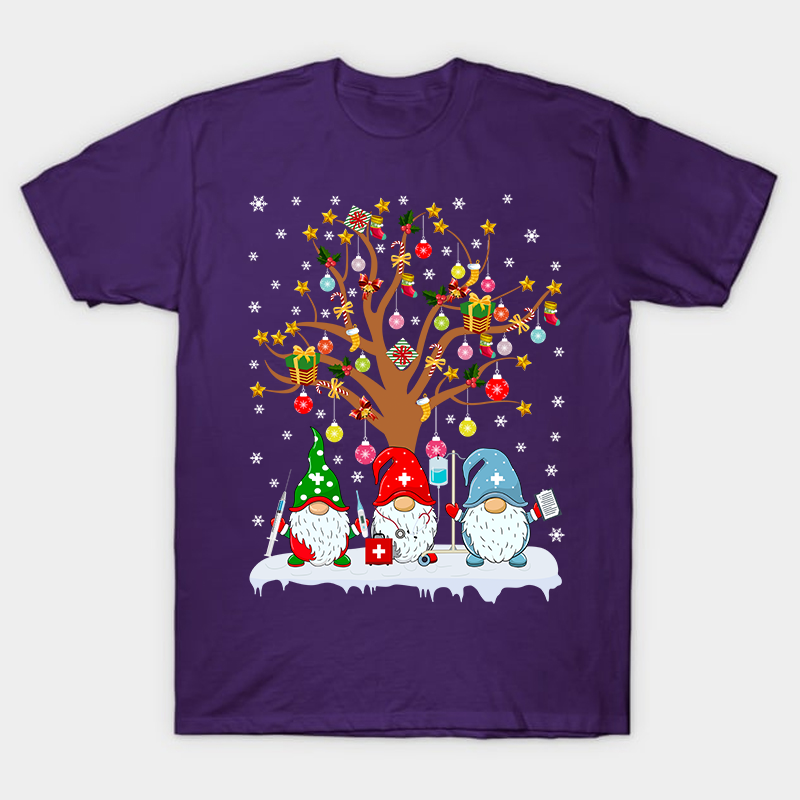 Gnome Nurses With A Presents Tree Nurse T-Shirt