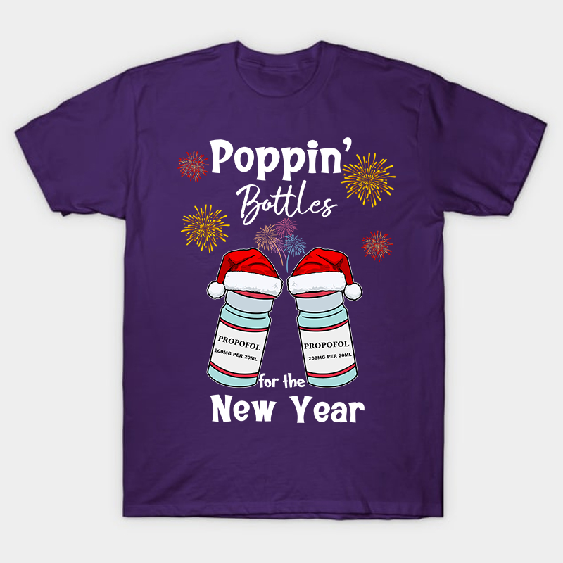 Poppin' Bottles For The New Year Nurse T-Shirt
