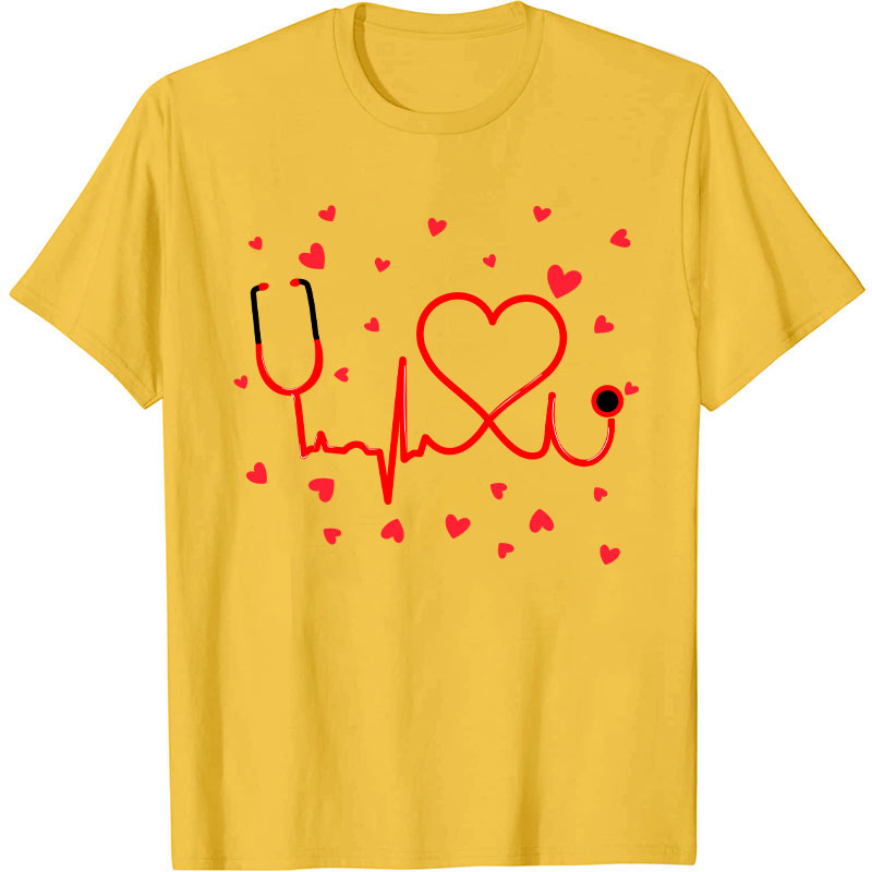 Heart Stethoscope Nursing Medical Nurse T-Shirt