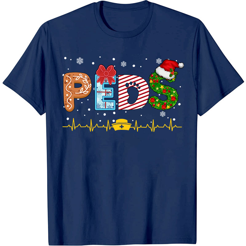 Personalized Christmas Elements Letters Nurse T-Shirt