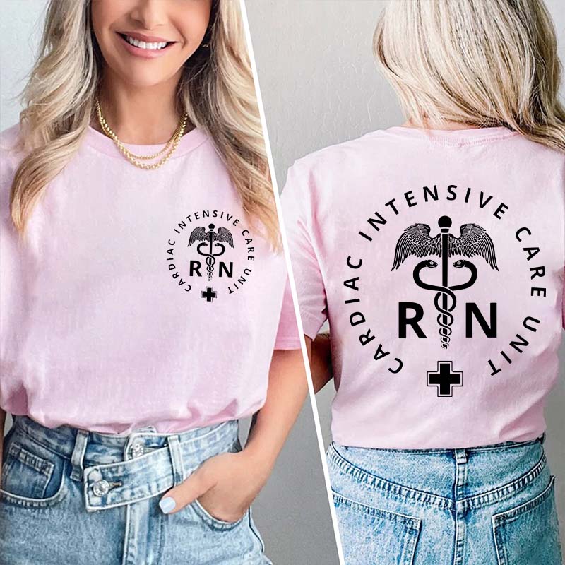 Cardiac Intensive Care Unity Nurse Two Sided T-Shirt