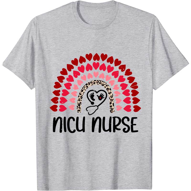 Heart Rainbow Nicu Nurse T-Shirt