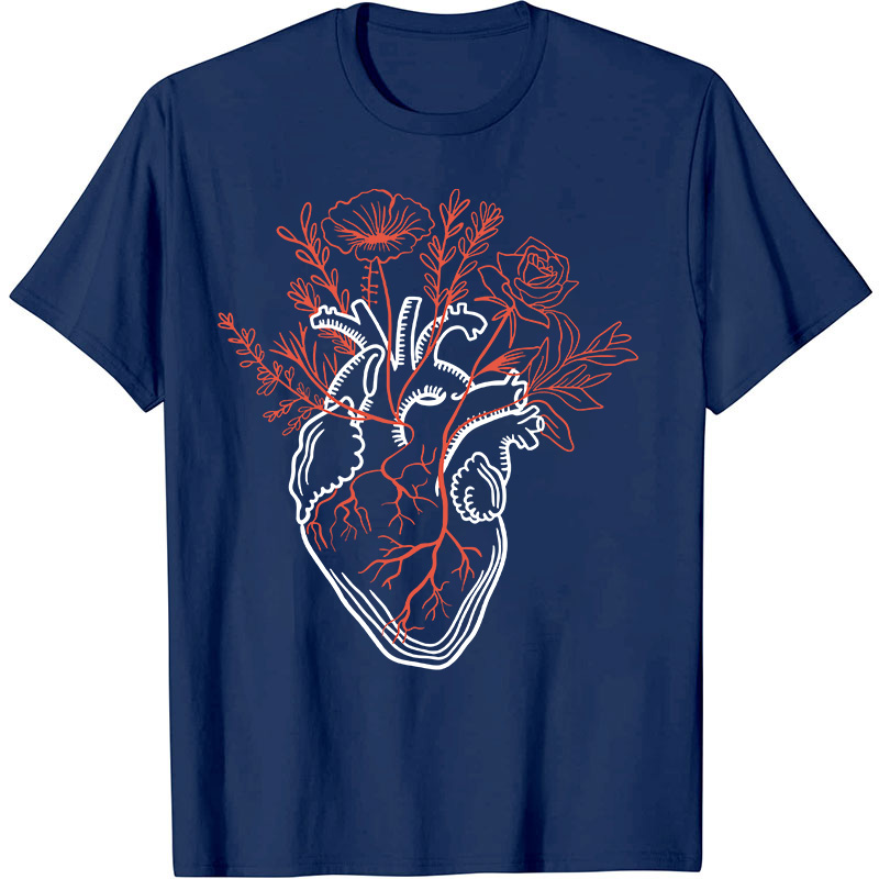 The Heart Is Full Of Flowers Nurse T-Shirt
