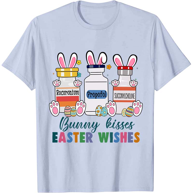 Bunny Kisses Easter Wishes Nurse T-Shirt