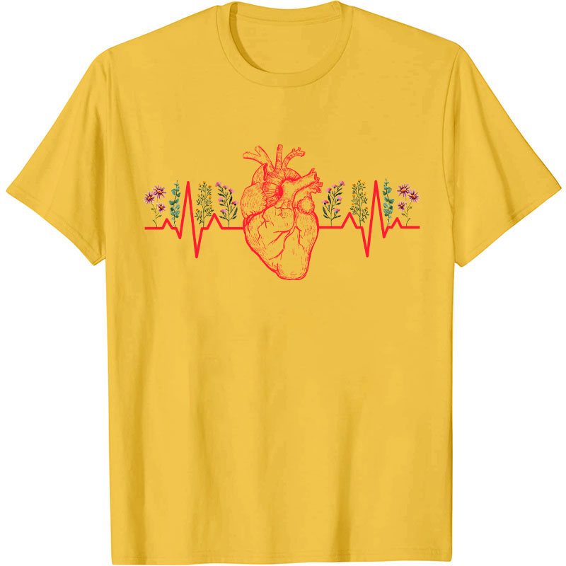 Floral Heart Nurse T-Shirt