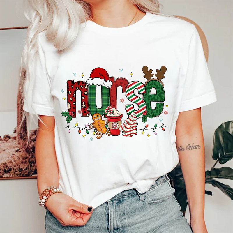 Gingerbread Man Nurse Christmas T-Shirt