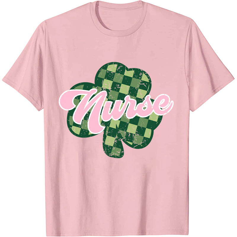 Pink Shamrock Nurse T-Shirt