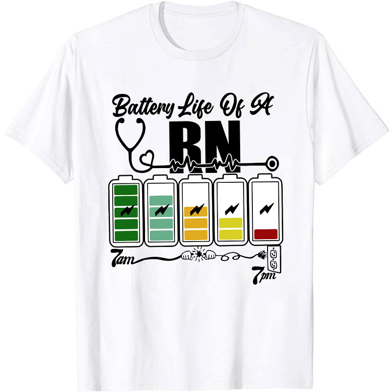Personalized Battery Life Of A Nurse T-Shirt