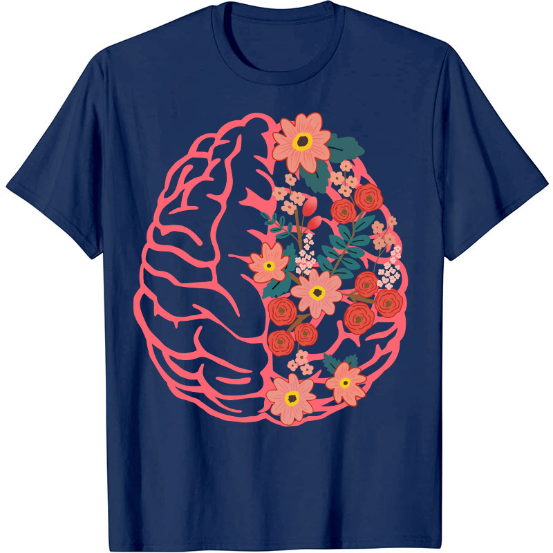 Flower Brain Anatomy Nurse T-Shirt