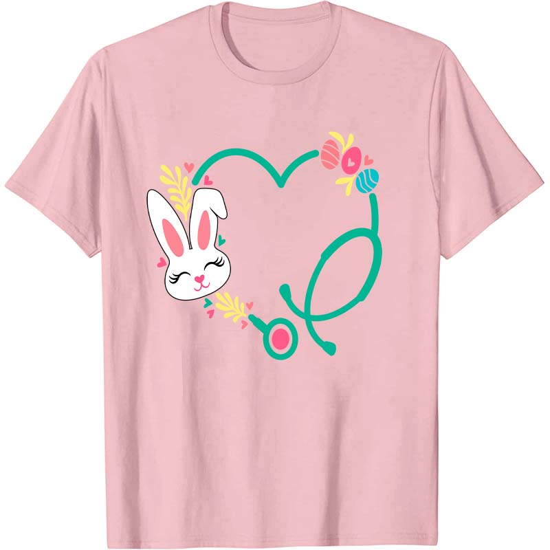 Easter Bunny Heart Stethoscope Nurse T-Shirt